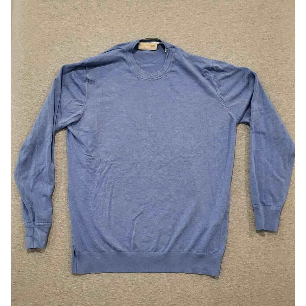 Scotch Soda Sweater Mens XXL Pullover‎ Blue Crew Neck Adult Casual Viscose Nylon